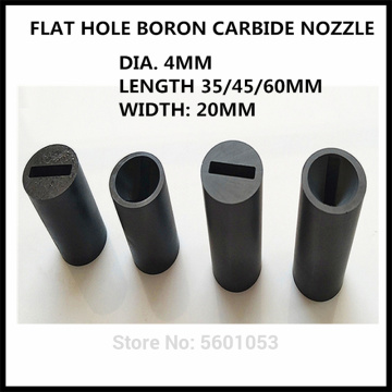 Flat Square Hole Type Boron Carbide Sand Blasting Nozzle Hole Diameter 4mm Length 35mm 45mm 60mm