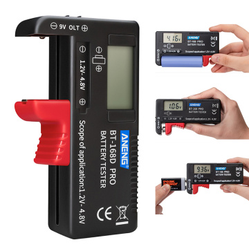 Digital Battery Tester BT-168 PRO Digital Battery Capacity Tester LCD BT-168 PRO Checker for 9V 1.5V AA AAA Cell C D Batteries