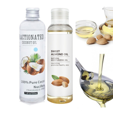 100% Pure Organic Sweet Almond Oil Coconut Oil Cold Pressed Moisturizing Essential Body SPA Massage Oil Nourishing Skin Care