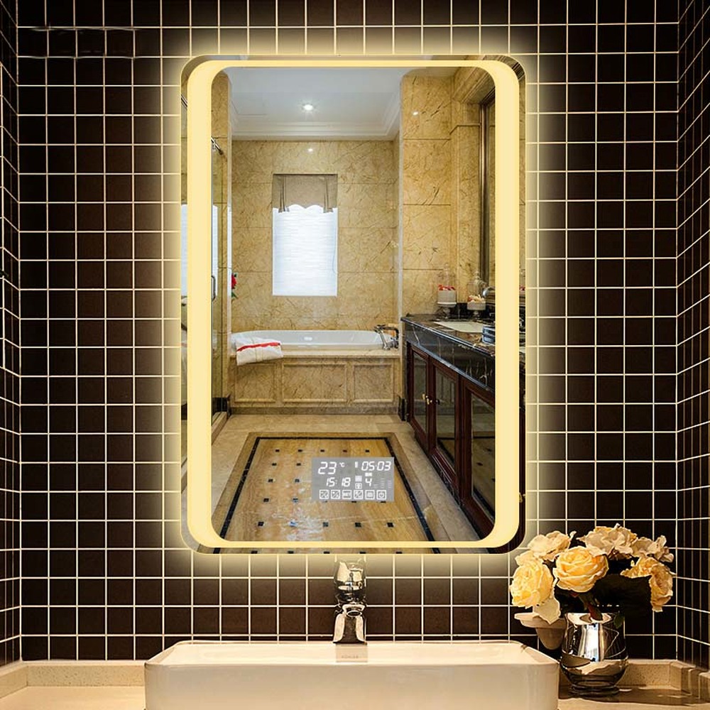 Smart mirror led bathroom mirror wall bathroom mirror bathroom toilet fog light mirror with touch screen LO6111151