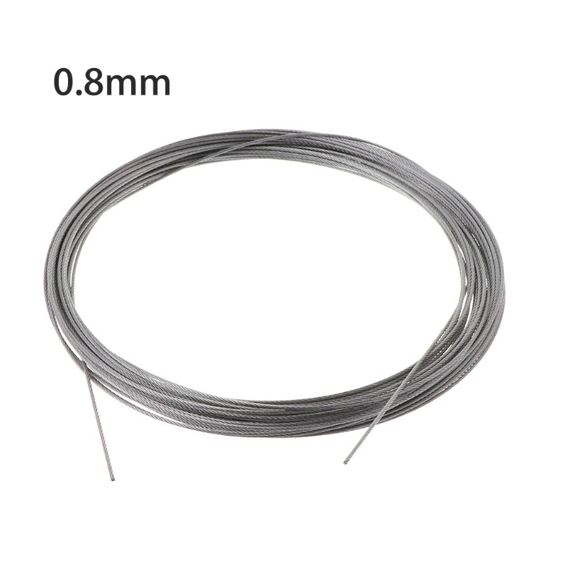 New 10m 304 Stainless Steel Wire Rope Soft Fishing Lifting Cable 7×7 Clothesline 62KD