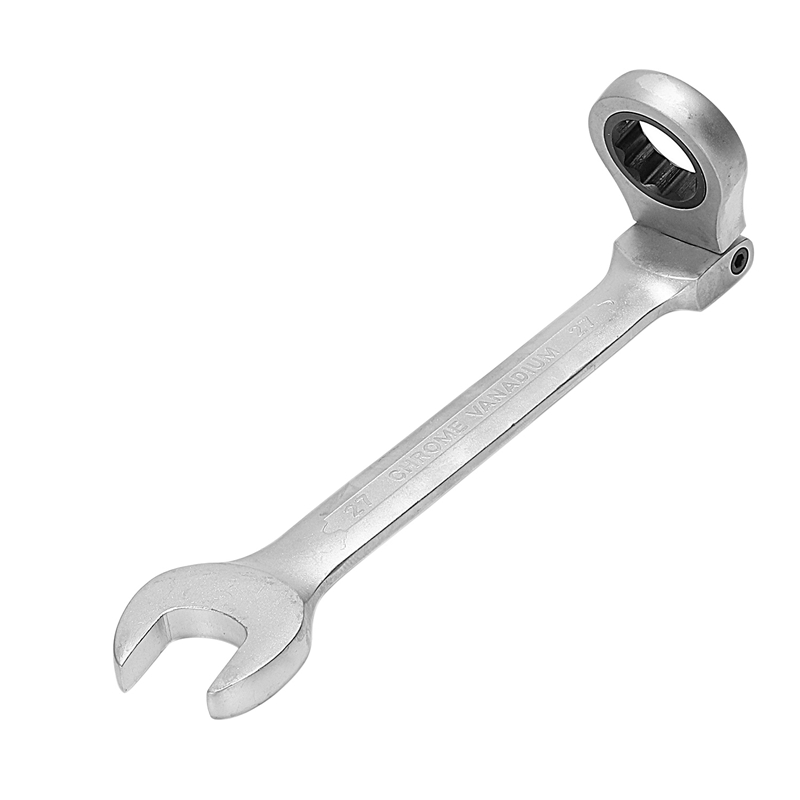 1PC Flexible Head Ratchet Metric Spanner Open End And Ring Wrenches Tool 27mm