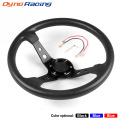 14inch 350mm PU Leather Car Racing Steering Wheel Aluminum Alloy Deep Corn Dish Sport Drifting Steering Wheels Universal