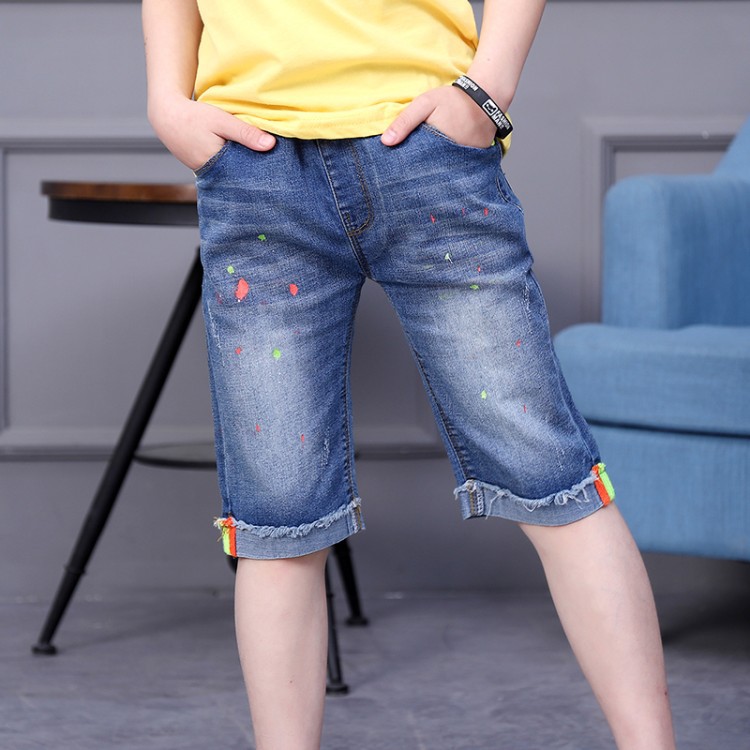 2021 Summer Children's Clothes Boys Shorts Casual Blue Color Baby Boy Jean Shorts For Boys Big Kids Thin Denim Shorts