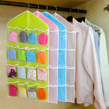 16 Pockets Hanging Handbag Organizer For Wardrobe Closet Transparent Storage Bag Door Wall Clear Sundry Shoe Bag With Hanger Pou