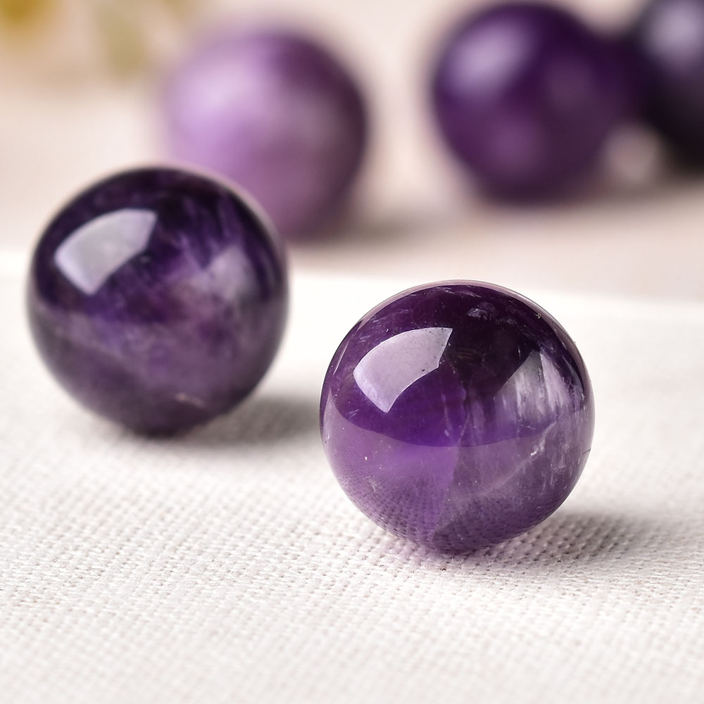 1PC Natural Amethyst crystal ball 20mm Reiki Quartz Energy Healing Stone Ore Mineral For Home Decoration Collection DIY gift