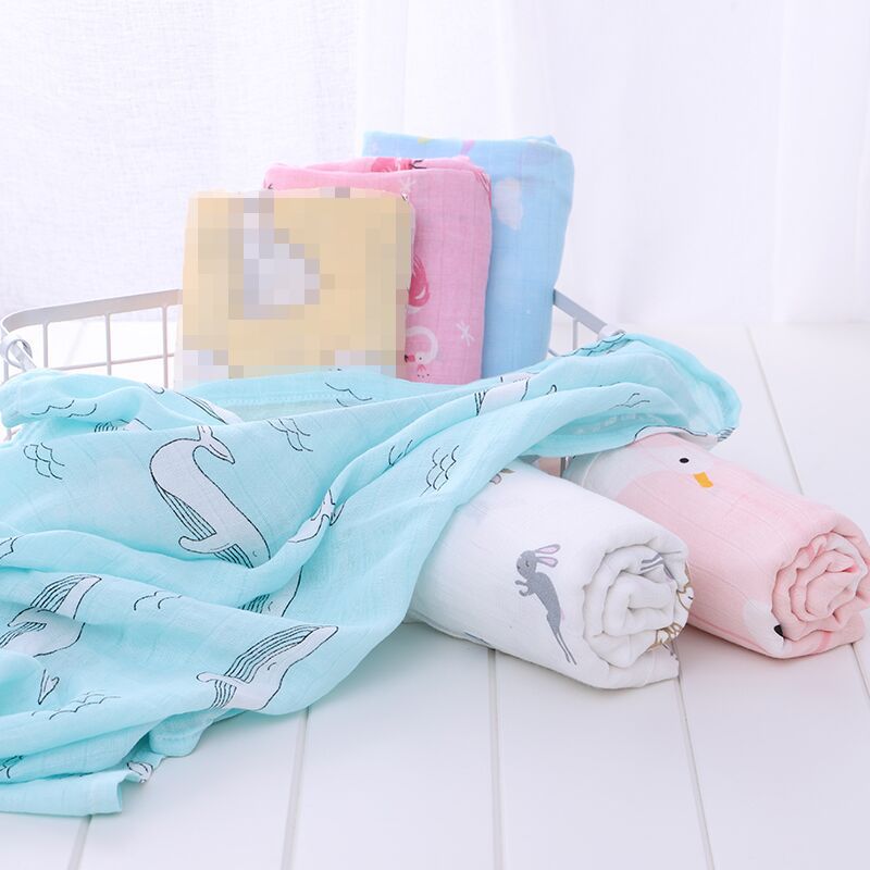 120x110cm Swaddle Baby Muslin Blanket Baby Swaddling Blankets Baby Bedding Muslin Bamboo Cotton Diaper