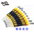 PDR CR-V 45mm Rubber Handle 140mm Screwdrivers 0.8 Pentalobe 1.5 Phillips T3 T4 T5 T6 T7H T8H T10H Torx Screwdriver 9pcs /Set