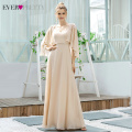 Elegant Blush Bridesmaid Dresses Ever Pretty EP00638 A-Line Ruffles With Jacket Appliques Wedding Guest Dresses Vestiti Eleganti