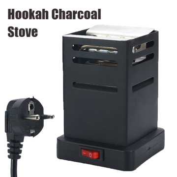 Mini Square Shisha Hookah Charcoal Stove Heater Charcoal Oven Hot Plate Coal Burner Pipes Accessories with EU Plug Cable Black