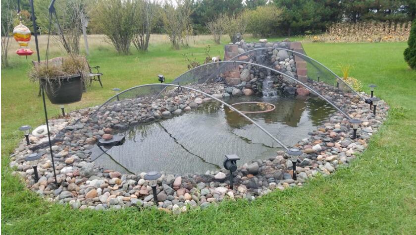 Pond Protection Netting,Koi Pond Cover Net Pool Leaf Netting Protects Koi Fish from Blue Heron Birds Cats Dog Predators