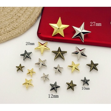 10-27mm Gold/Silver/Bronze/Metal Star Garment Rivets Nailhead Claws Stud Hat Bag Shoe Jeans Leather Craft Clothes Accessories
