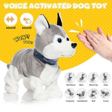 Sound Control Electronic Interactive Dogs Toy Robot Puppy Pets Bark Stand Walk 8 Movements Plush Toys For Kids gifts