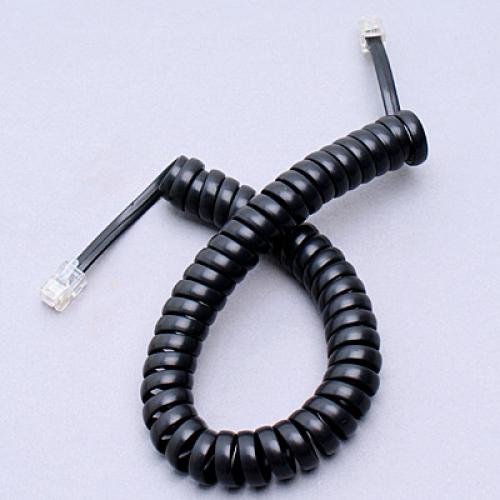 Telephone Handset Cord Black Coiled Phone Cord Cable Landline Extension Modular Wire RJ11 4P4C Telephone Accessory