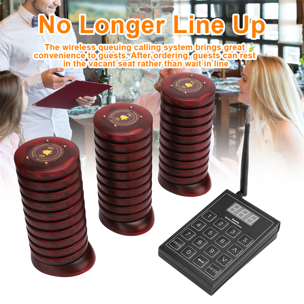 Restaurant Pager Wireless Paging System Waiter Pager Guest Paging Queuing System Receiver for Cafe Fast Food