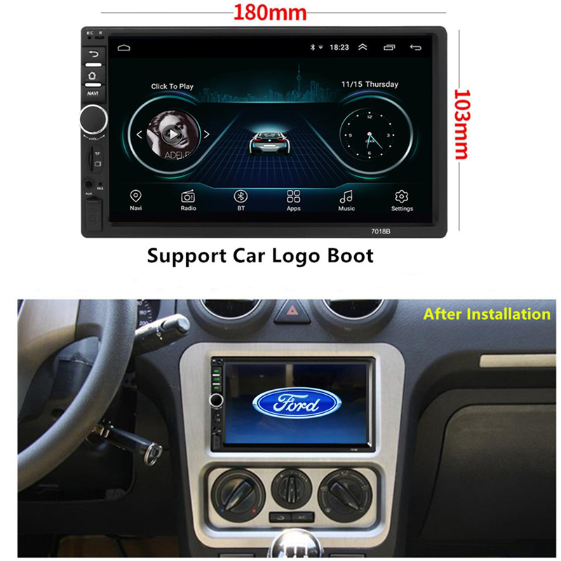 2 Din Android 9.0 Autoradio Bluetooth Car Radio Stereo MP5 Player Auto Multimidia GPS Navigation USB SD AUX Player for Universal