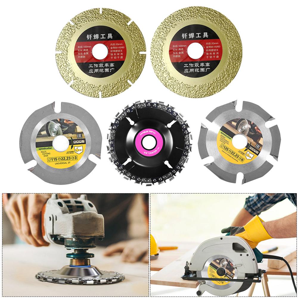 125mm 6 Teeth Circular Saw Blade Grinder Wheel Cemented Carbide Tipped Wood Cutting Disc Durable Woodworking Grinding Tool