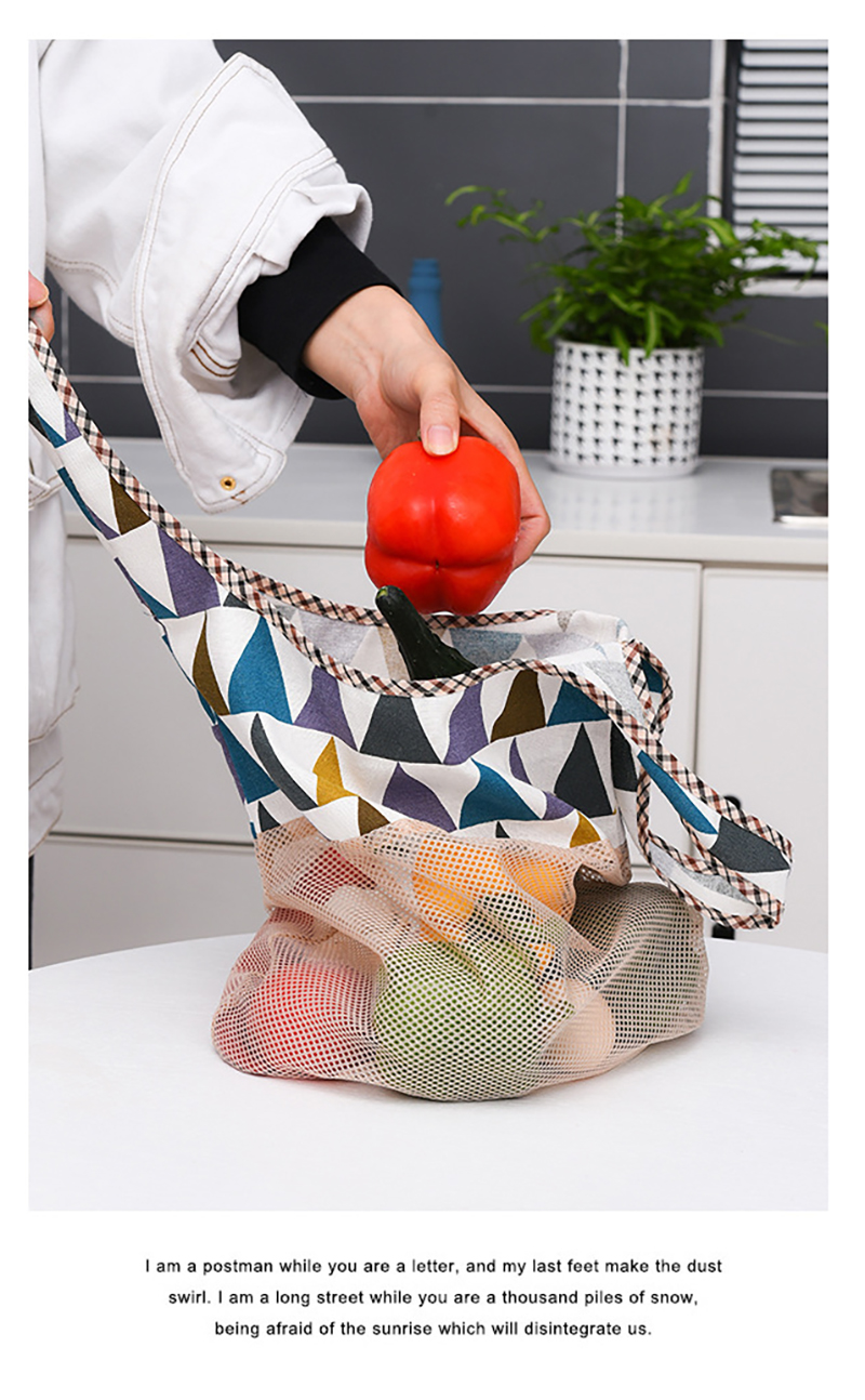 1PCS Totes Shopping Bags Foldable Mesh Net String Shopping Bag Reusable Shopping Bags Fruit Hanging Storage Handbag