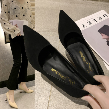 Sexy High Heels Ladies 2020 New Wild Stiletto Pointed Single Shoes Party Dress Pumps Black Career Work Shoes Fashion Womens Shoe