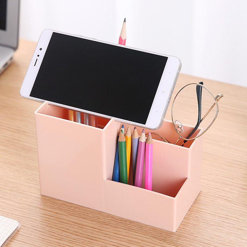 Office Desktop Organizer Stationery Storage Box Pen Pencils Remote Control Container Phone Holder desk debris accessories