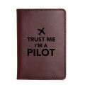 Trust Me Im A Pilot Airplane Travel Functional Case Leather Passport wallet Men and Women Simple Holders Travel Passport cover