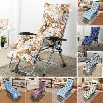 Recliner Lounger Cushion Floral Bear Print Outdoor Sun Lounger Chair Seat Cushion Garden Patio Deck Rocking Couch Thick Seat Pad