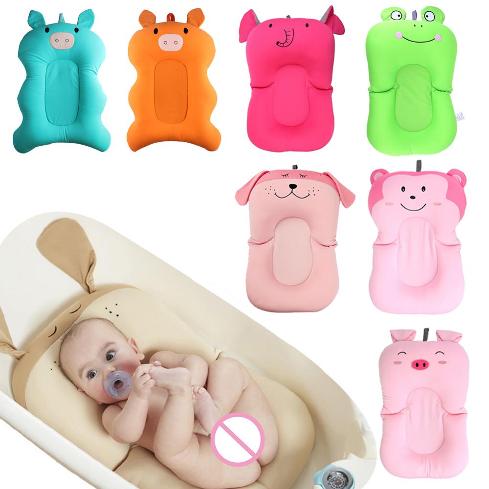 Support Dropshipping Baby Shower Portable Non-Slip Air Cushion Infant Baby Bath Pad Bathtub Mat Safety Bath Seat Support