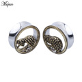 Miqiao 2pcs Fashionable New Stainless Steel Mushroom Ears 10mm-25mm Exquisite Body Piercing Jewelry