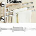 1PC Wall-Mounted Stainless Steel Swivel Bars Bathroom Towel Rack Hanger Holder Organizer