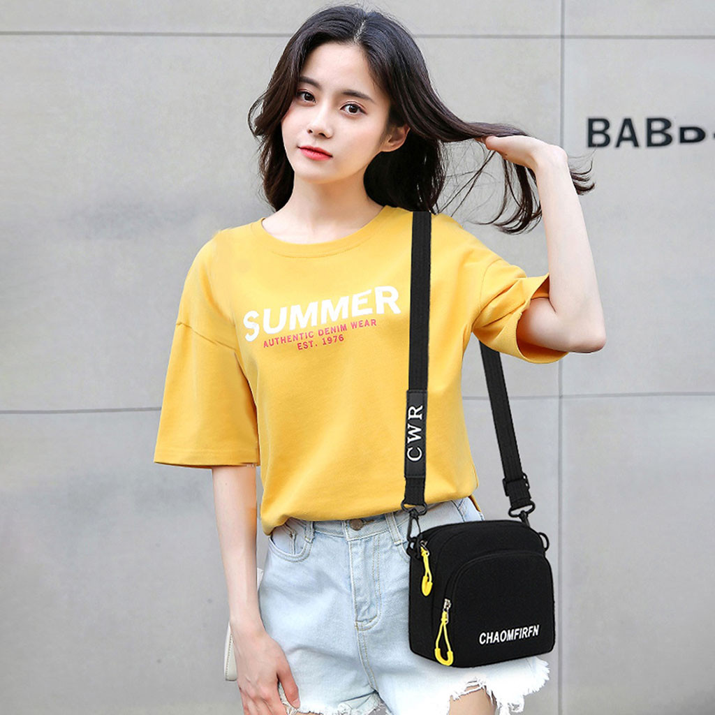 Ladies And Girls Casual Shoulder Bags Outdoor Canvas Bags Zipper Waterproof Handbags Mobile Money Bags Mini Sac A Dos Femme#p30