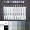 TOUCHNEW 12/30Color Cool Grey Marker Pen Dual Head Grayscale Alcohol Art Marker For Artist Design Set Manga Pen Art Supplier