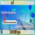 8 ports 100Mbps data Switch Plug&Play, MCS1108M, NVR Camera Network Switch, Mini Desktop Ethernet Network Switch of CCTV Camera