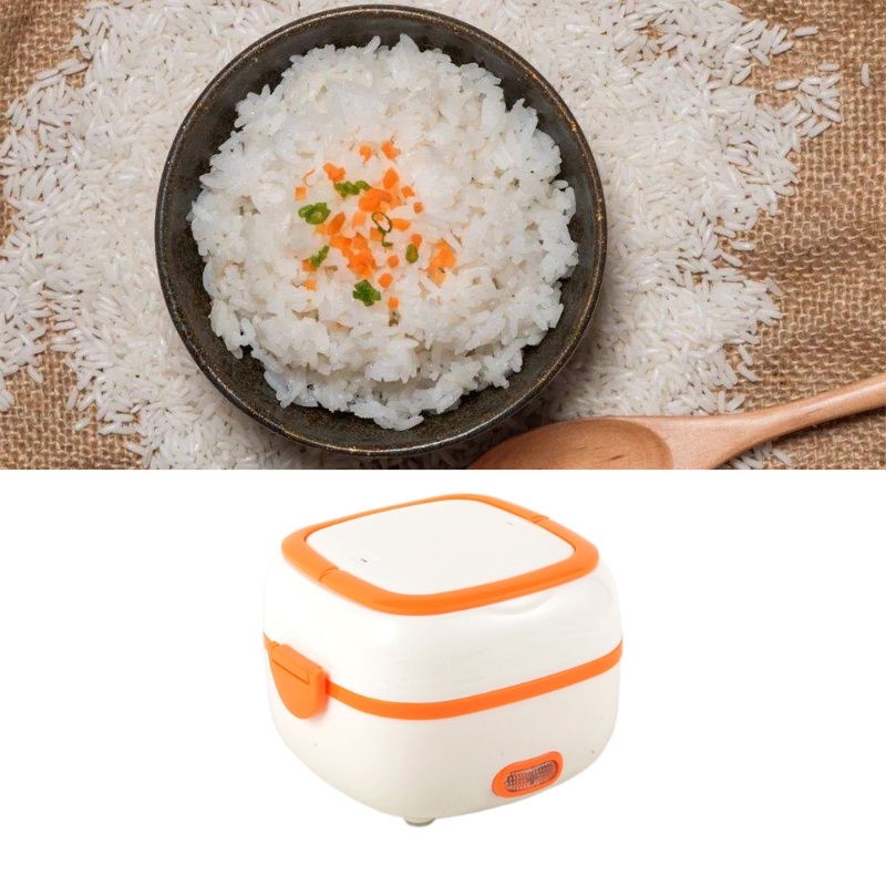 Multifunctional Electric Lunch Box Mini Rice Cooker Food Heater Steamer Bowls Spoon Measuring Cup Cooking Tool