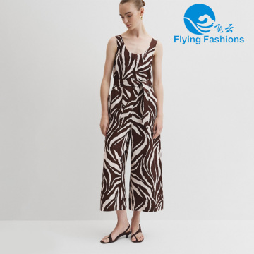Fashionable brown printed jumpsuits