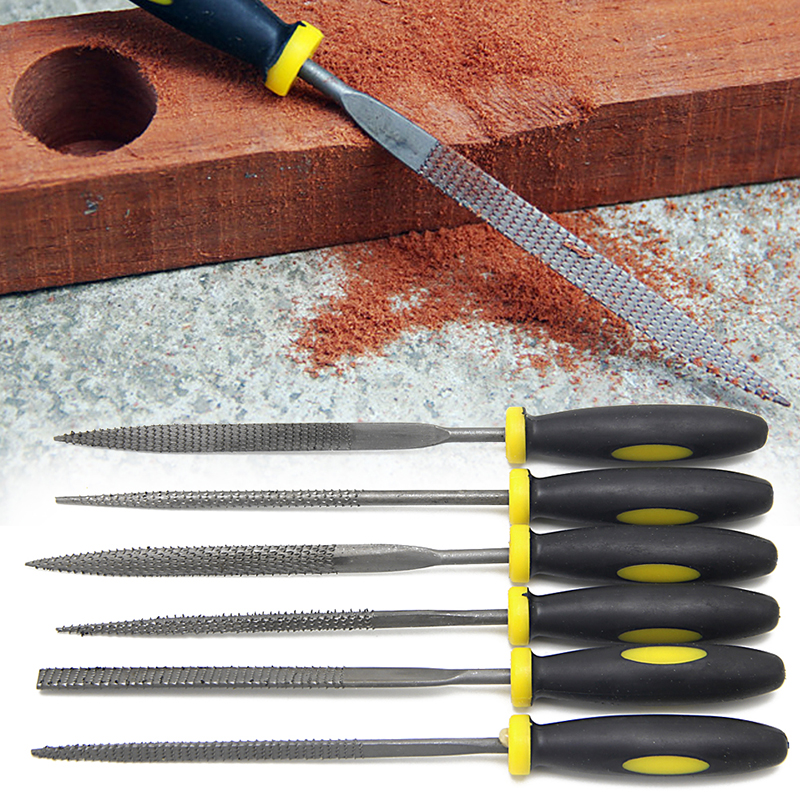6Pcs 140mm Mini Metal Filing Rasp Needle File Wood Tools Hand Woodworking