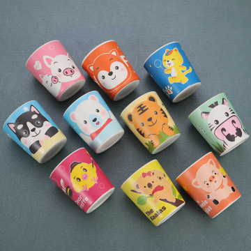 Cartoon Bamboo Fiber Children's Drinking Cup Baby Drop-Resistant Kindergarten Drinking Cup