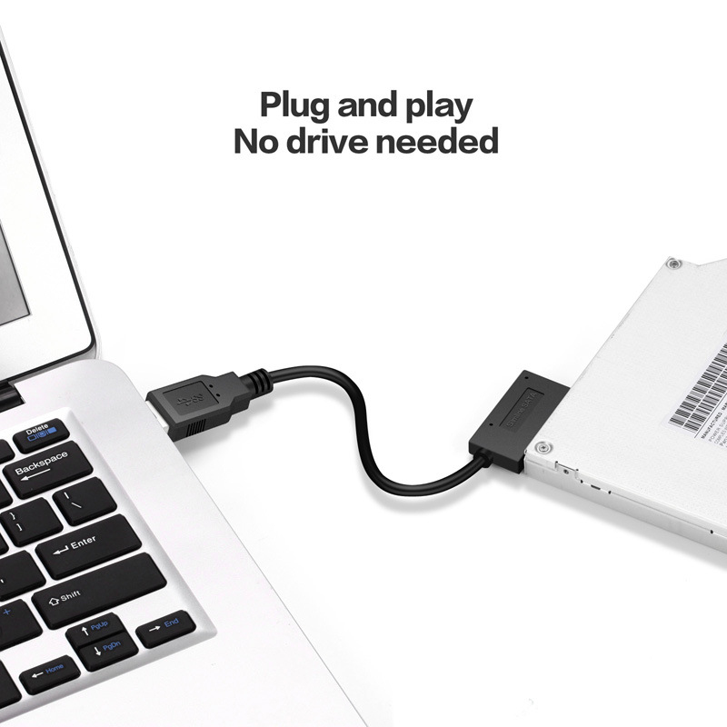 1/2 PCS Notebook Optical Drive Line SATA To USB Adapter Cable 6+7P SATA To USB2.0 Easy Drive Line Transfer Box Cables Connectors