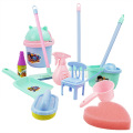 Summer Over 3 Years Old Play House Baby Boys Girls 10 Pieces Simulation Mop Ware Toys Cleaning Set Kids Broom