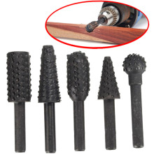 5pcs / 6pcs Rasp File Drill Bits Rasp Set Drill Grinder Drill Rasp For Woodworking Carving Tool 1/4" Round Shank Rotary Burr Set