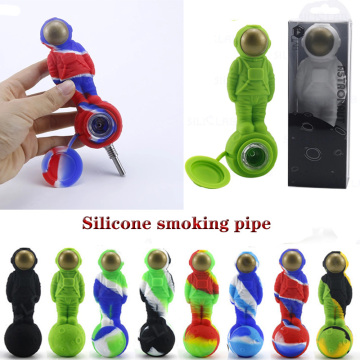 4.9 Inch Tobacco Smoking Pipe Silicone Pipe Wax Tool Titanium Nail Smoking Pipe For Wax