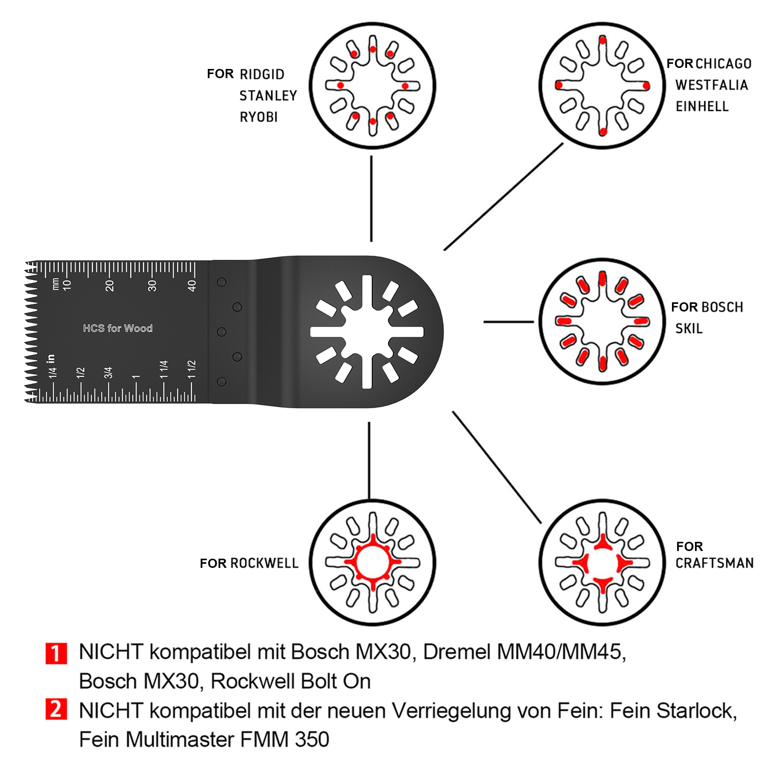 10pcs Wood Cutting Dics Oscillating Multitool Saw Blades Accessories for Renovator Power Tools As Fein Multimaster Dremel