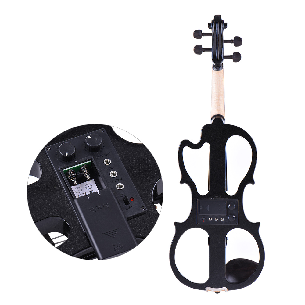 ammoon New Sale Full Size 4/4 Solid Wood Silent Electric Violin Fiddle Maple Body Ebony Fingerboard Pegs with Music Aeccessaries