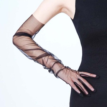 Sheer Tulle Gloves Ultra Thin Ultra Gloves Elbow Long Gloves Photo Shooting Accessory Halloween Gloves Fashion for women
