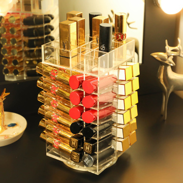 New Acrylic Makeup Organizer Storage Box 360 Degree Rotating Lipstick Jewelry Box Lip Gloss Organizer Display Boxes