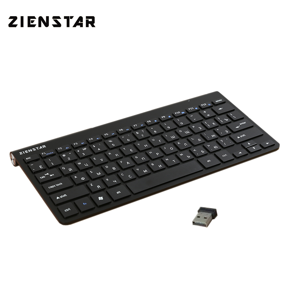 Zienstar Russian Slim 2.4G Wireless Keyboard Mouse Combo for MACBOOK,LAPTOP,TV BOX, Computer PC ,Smart TV with USB receiver