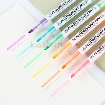 6PCS/Set Double head Highlighters Light/Deep Color Series 6 Colors Marker Mildliner Highlighters for School& Office Stationery