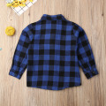 Christmas Toddler Baby Girl Boy Shirts Top Clothes Plaid Print Long Sleeve Single Breasted Top Shirt Coat Jacket Outwear