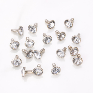 20sets/40pcs Multicolor Rhinestone Rivets DIY Clothing Bag Shoes Crafts Decoration Supplies Garment Sewing Drill Nail Button