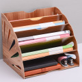 DIY Document File Cabinet Multifunction Desk Accessories Storage Magazine Book Desk Shelf Wooden Color Office Desk Organizer