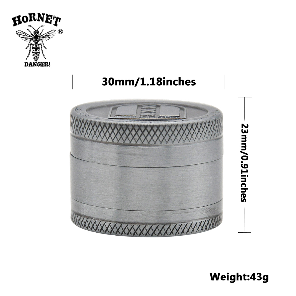 HORNET Metal Zinc Alloy 30 MM 3 Layers Tobacco Cigar Grinder Spice Herbal Crusher Hand Miller